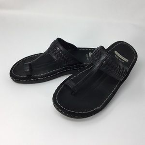 LIKE NEW, Nine West Black Leather Sandals